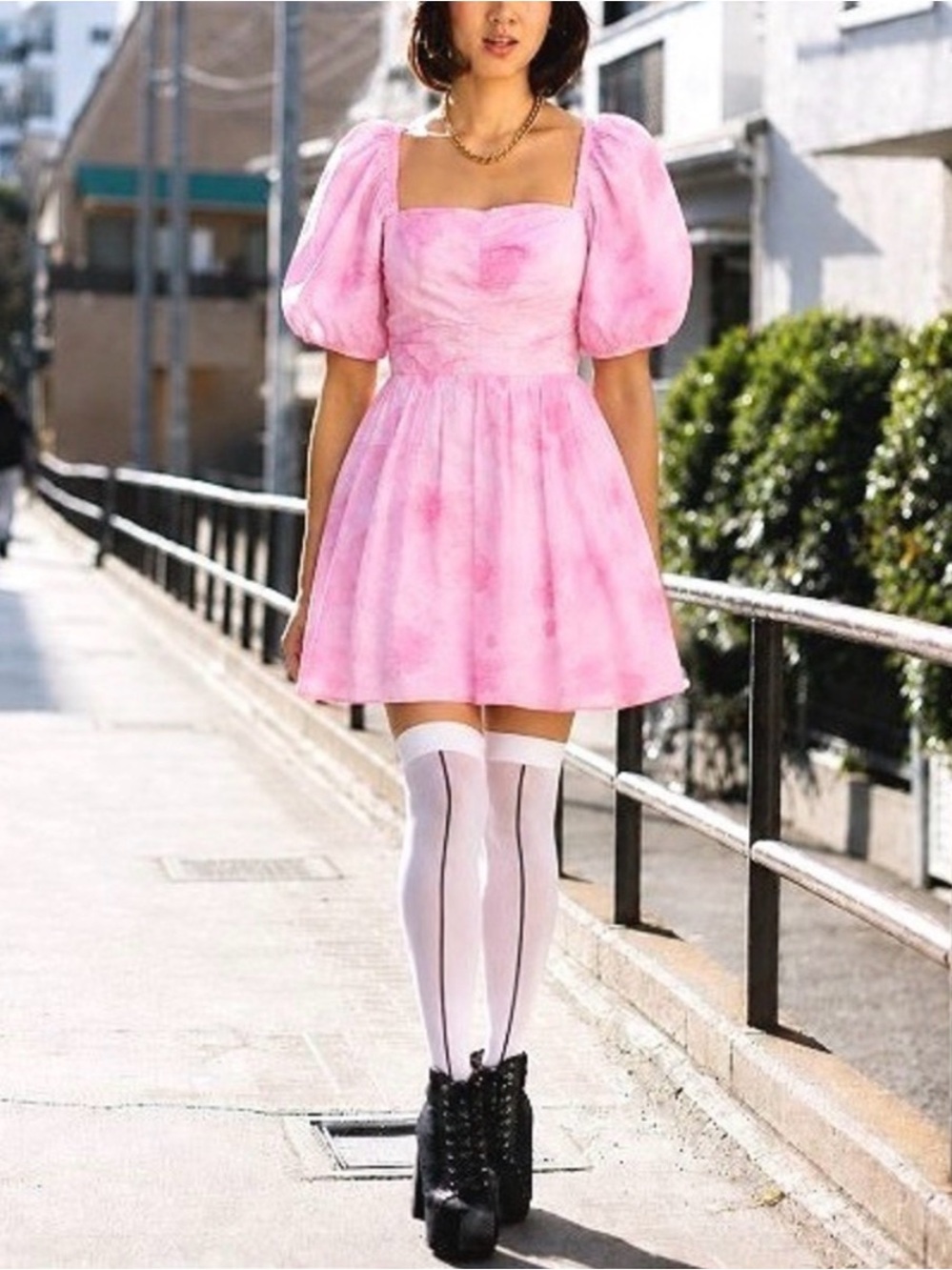 Coach Girlcore Floral Japanese Streetwear Mini Dress